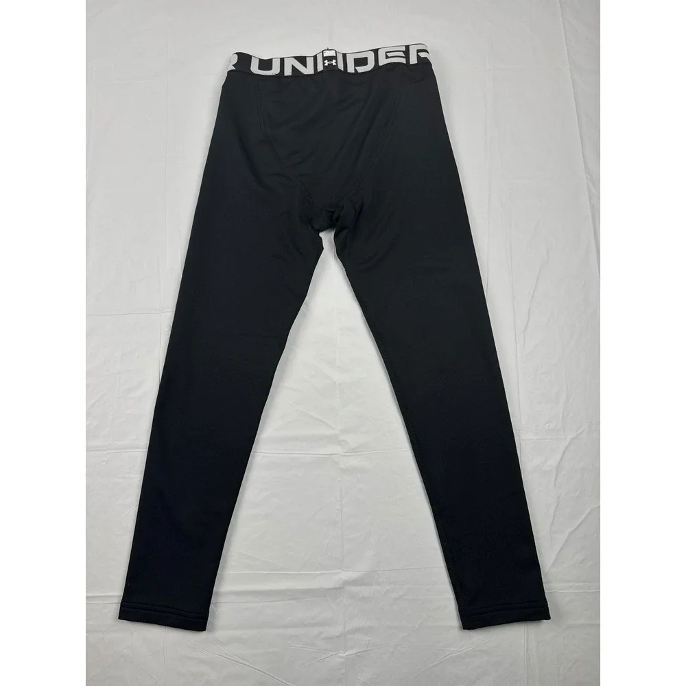 Under Armour Boys ColdGear Fitted Leggings Black Size Medium M Base Layer Tights